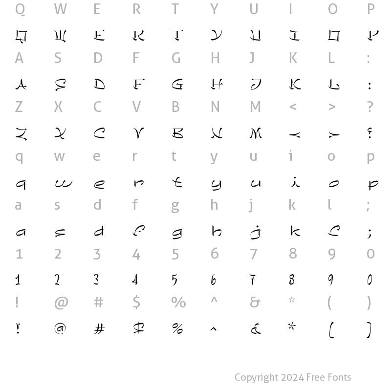 Character Map of Chineze LT Light Regular