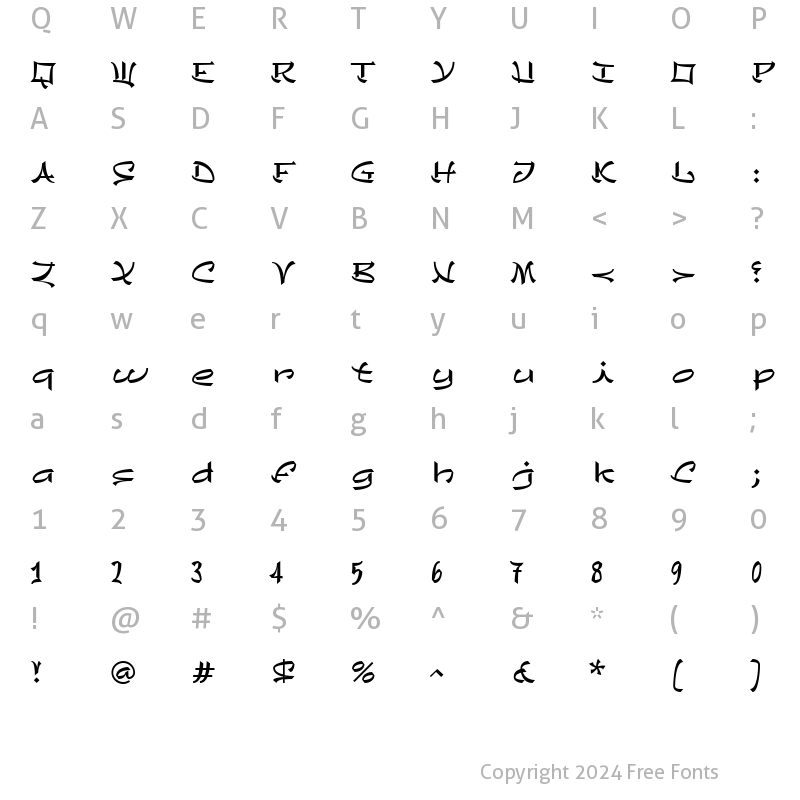 Character Map of Chineze LT Medium Regular