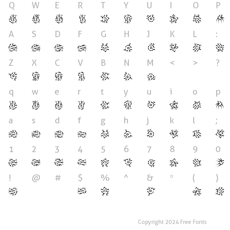 Character Map of ChinezeDragon LT Std 2