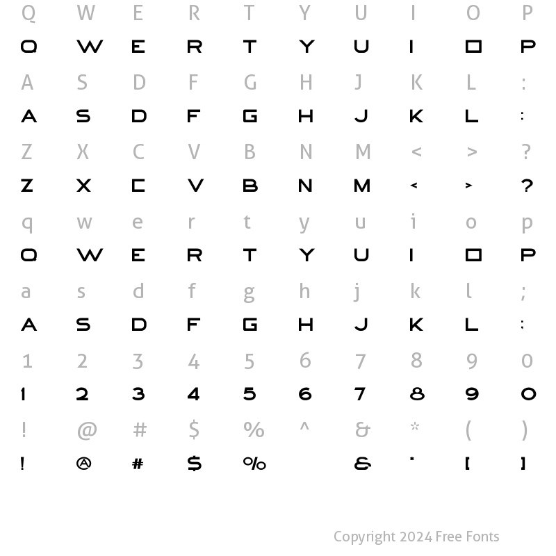 Character Map of CHINTA TWO Regular