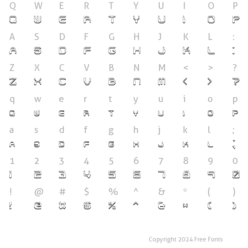 Character Map of Chintzy CPU Shadow (BRK) Regular