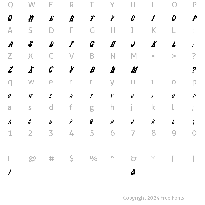 Character Map of ChipperDisplay Bold