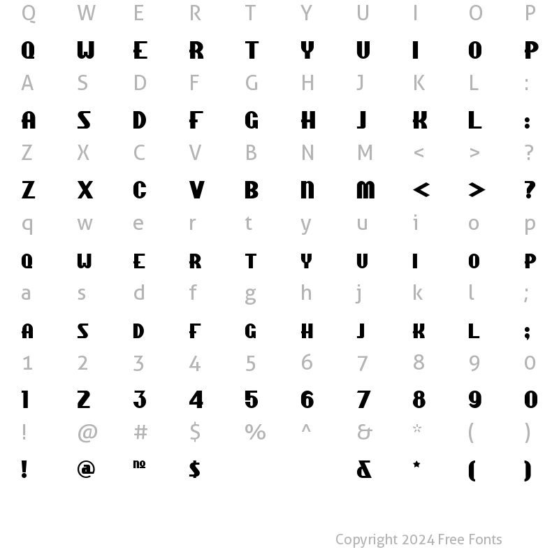 Character Map of ChippewaFallsNF Regular