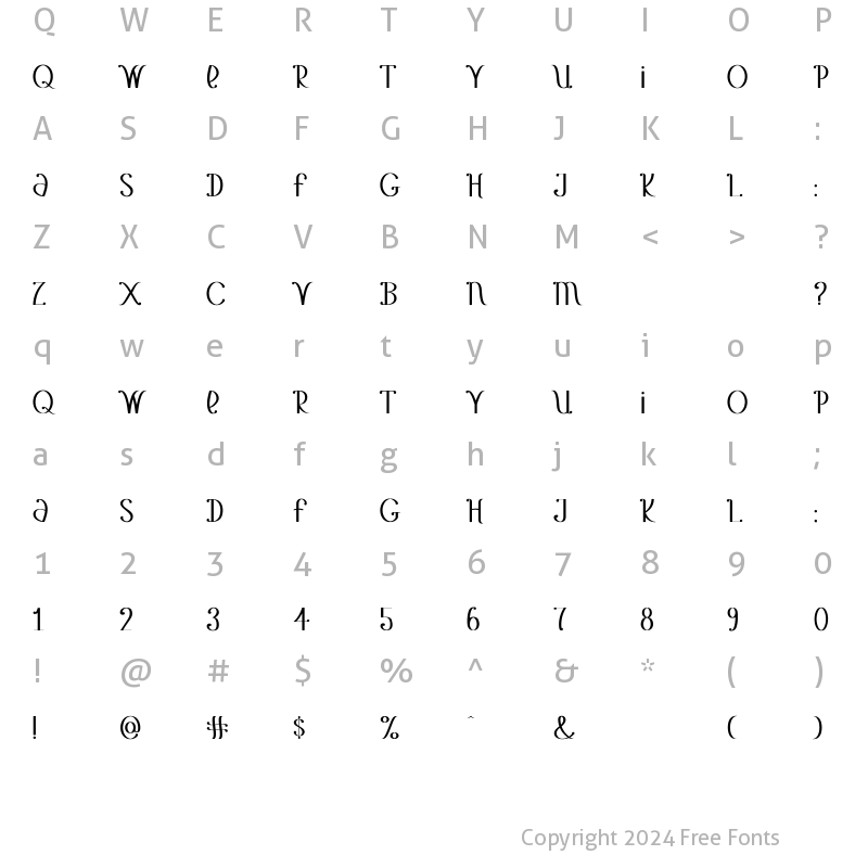 Character Map of Chiquita Banana Regular