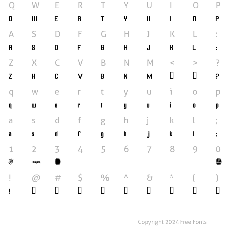 Character Map of Chiquita Normal