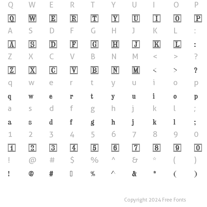 Character Map of Chisel Becker Ini Regular