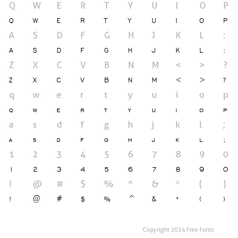 Character Map of Chisel Condensed Normal