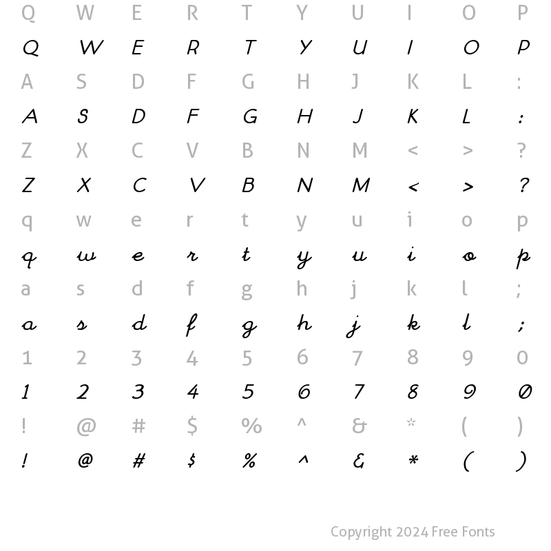 Character Map of ChitownScript Italic