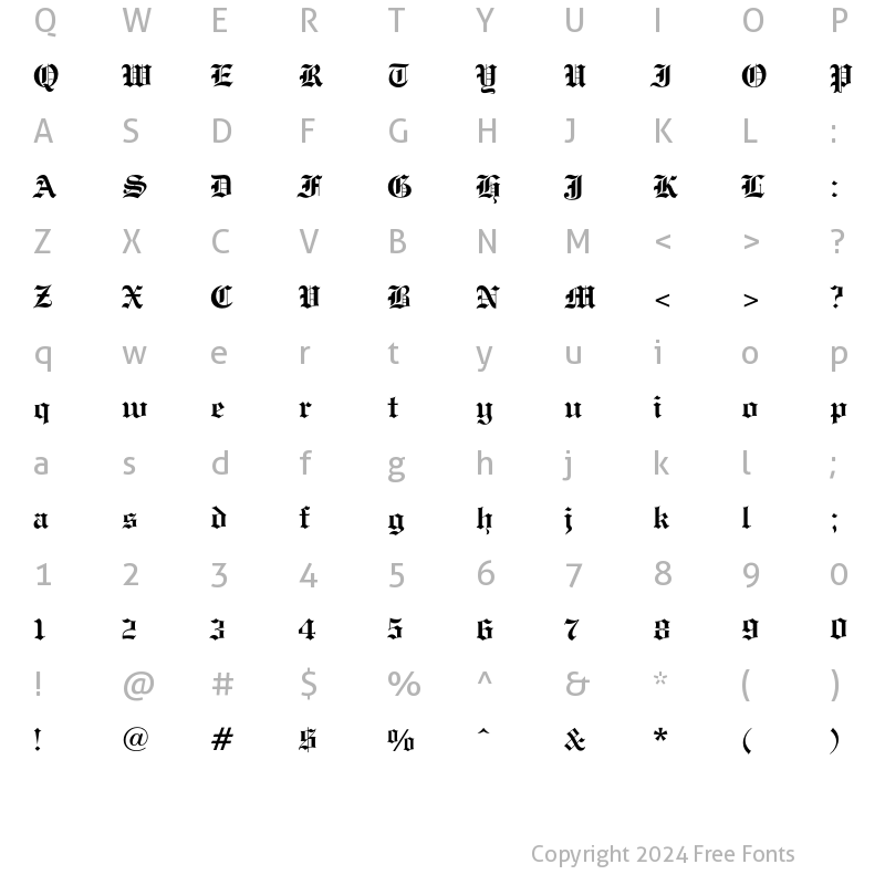 Character Map of Chivalry Regular