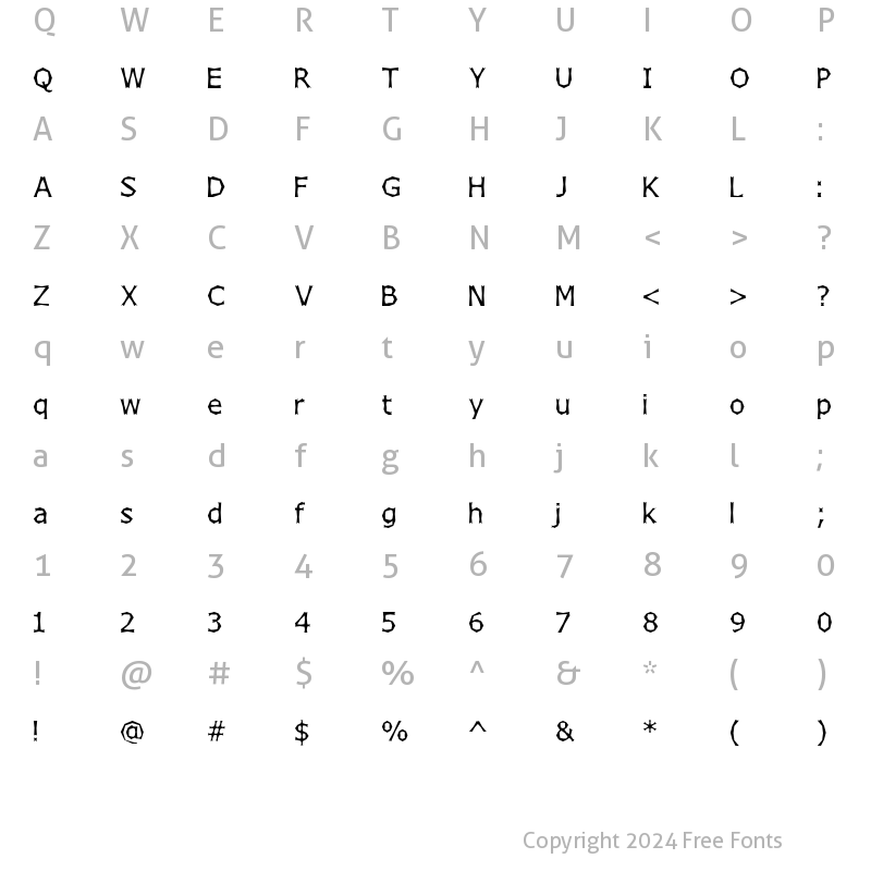 Character Map of Chizzler Normal Regular