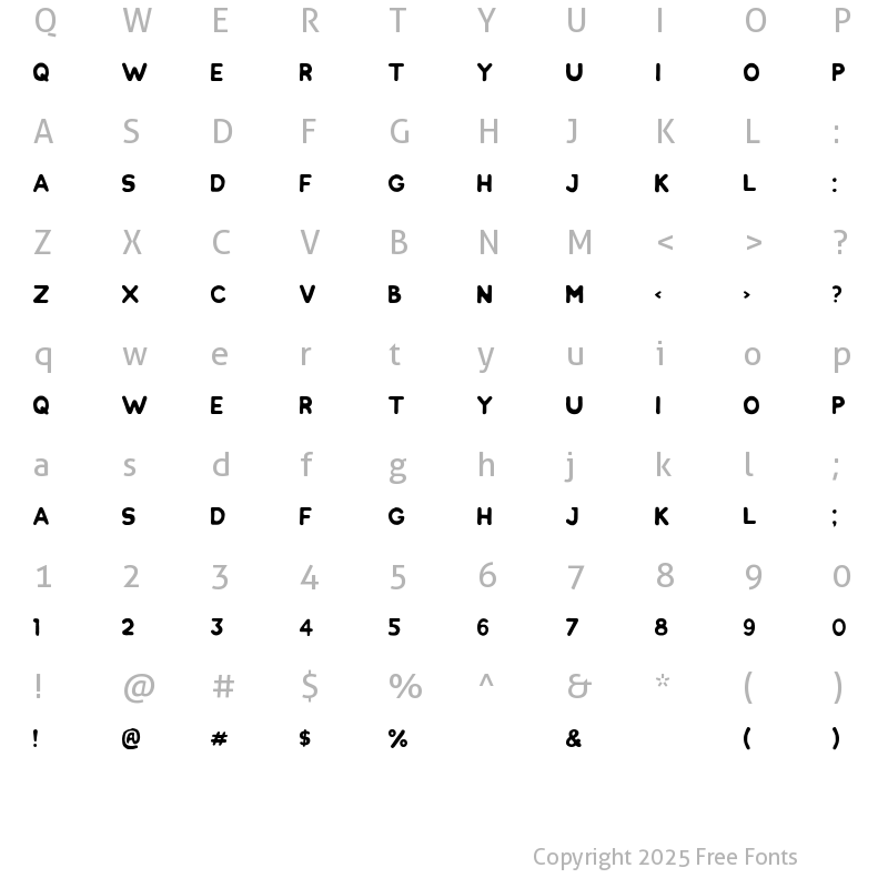 Character Map of Chlakh Regular