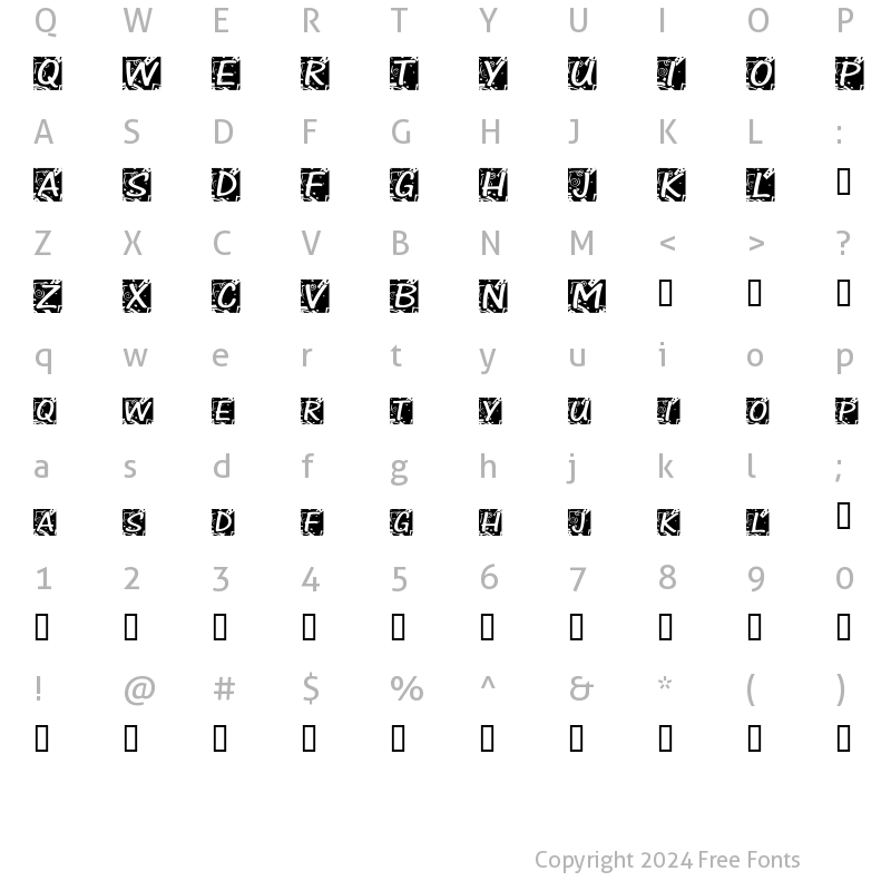 Character Map of Chloe Confetti Regular