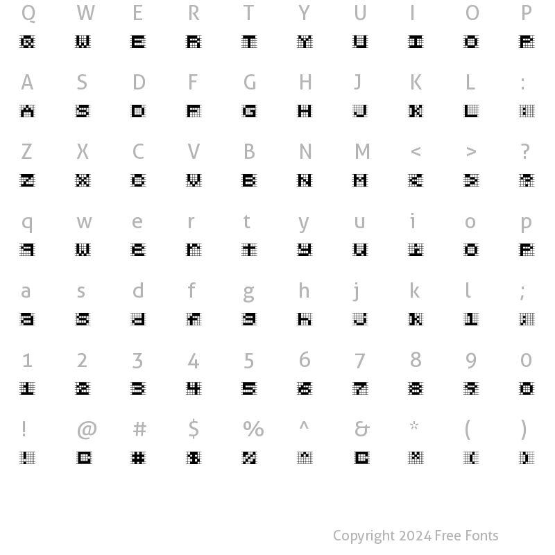 Character Map of Chlorenuf Regular