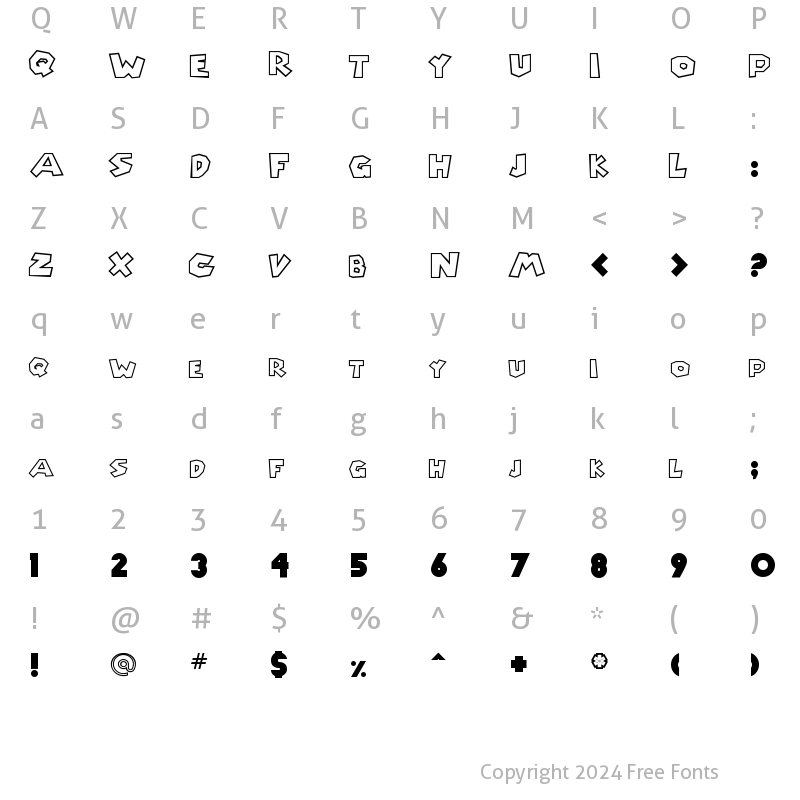 Character Map of Chlorinap Regular