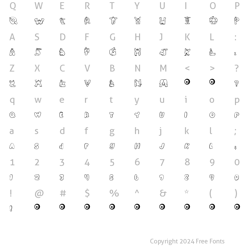 Character Map of Chlorinuh Regular