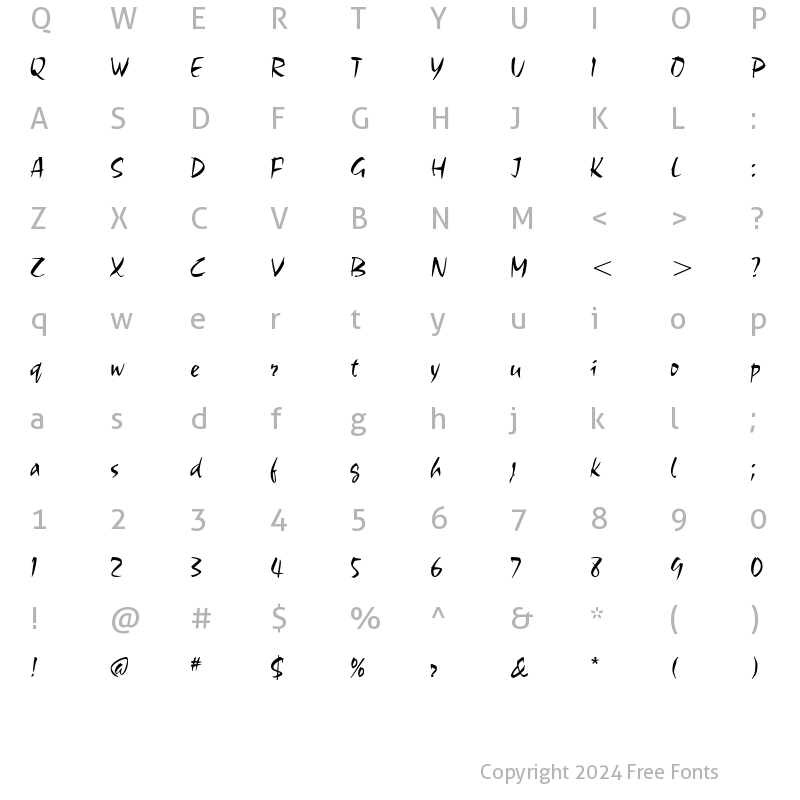 Character Map of ChocITC TT Light