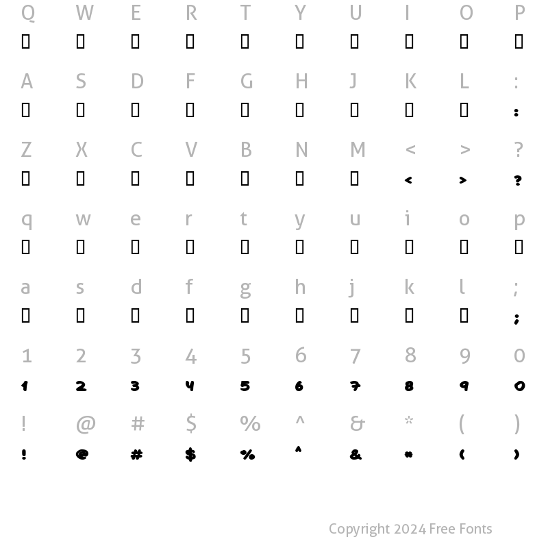 Character Map of Choco Bold