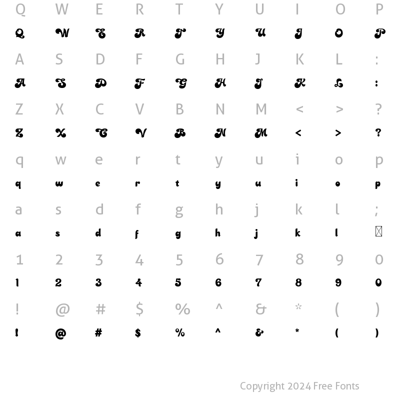 Character Map of Chocoladine Demo