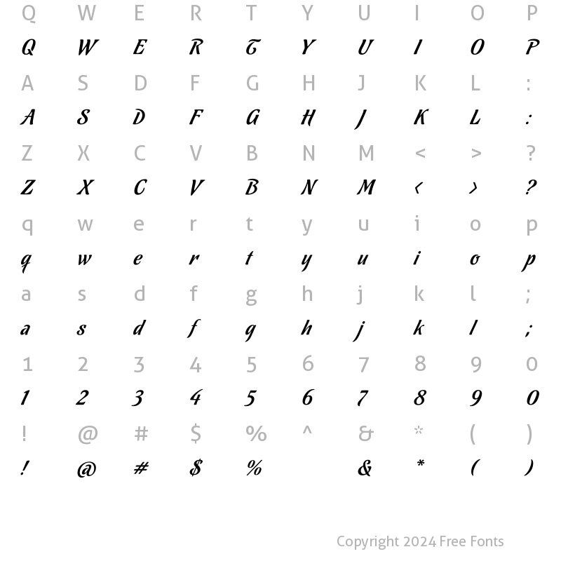 Character Map of Chocolate Amargo Regular