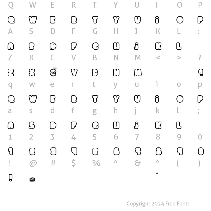 Character Map of chocolate cake Regular