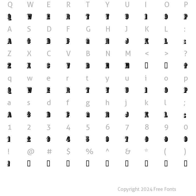 Character Map of Chocolate-Condensed Normal