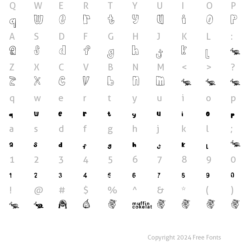 Character Map of Chocolate_Muffin Regular