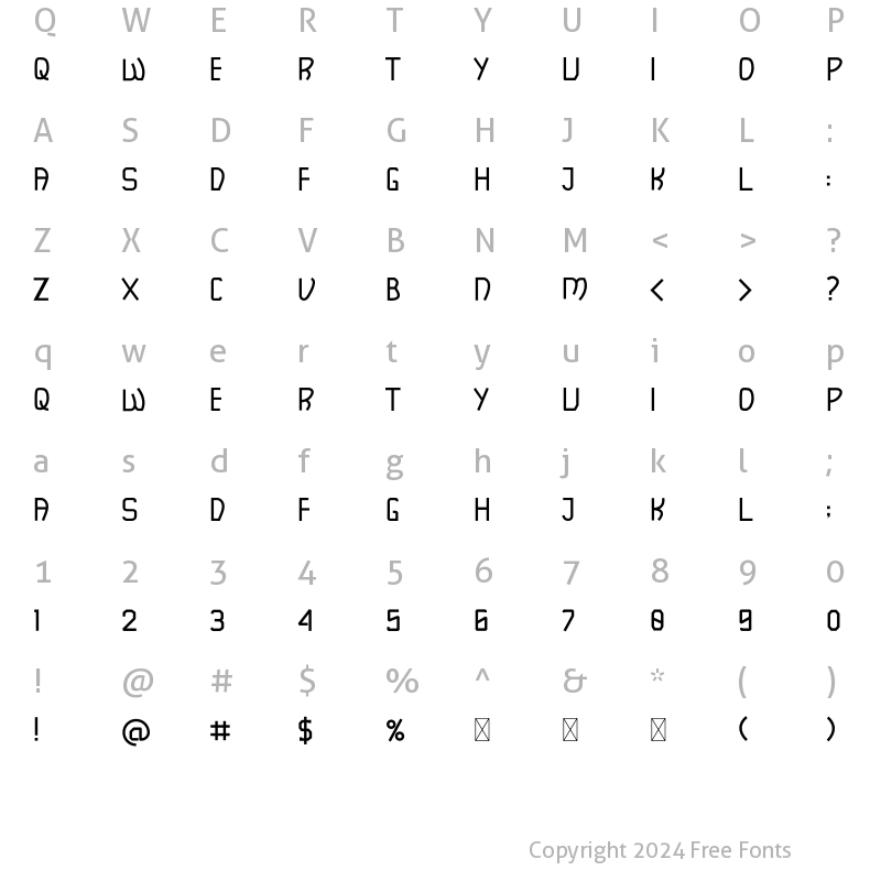 Character Map of Chocolatte Regular