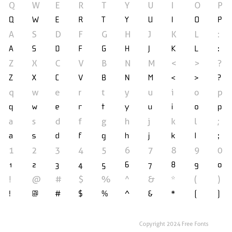 Character Map of ChollaWide OldStyle Regular