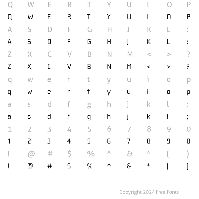 Character Map of ChollaWide Regular