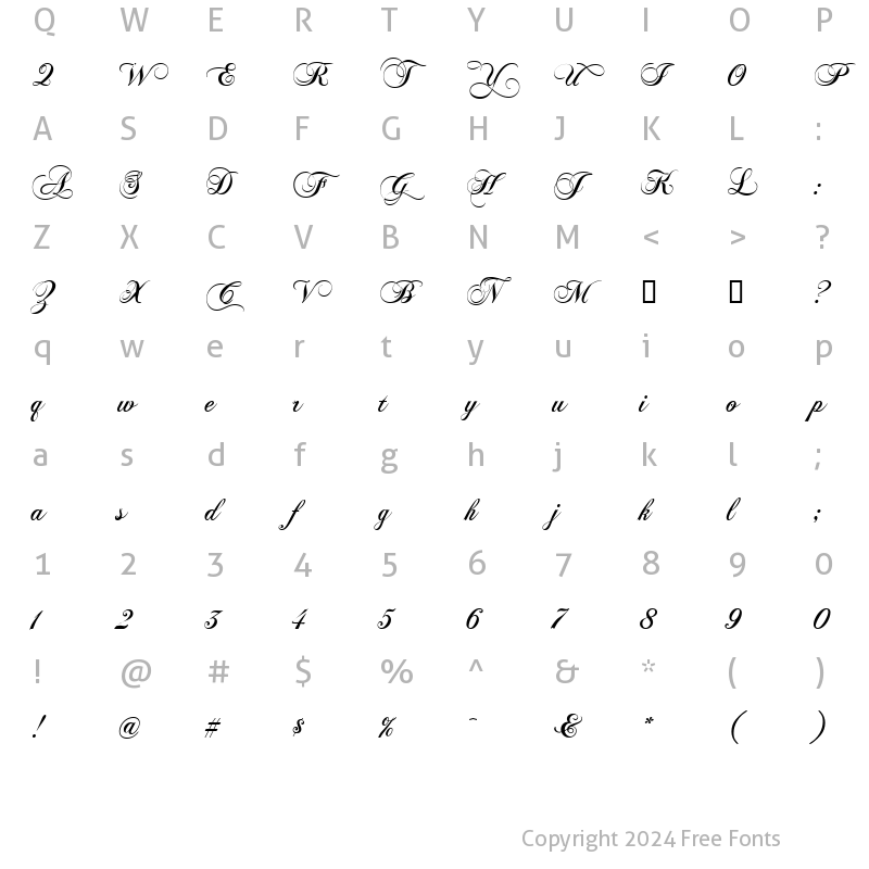 Character Map of ChopinScript Regular