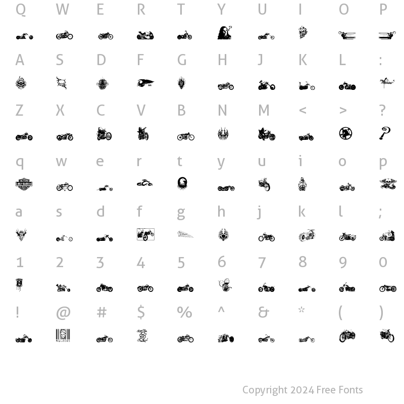 Character Map of choppersforlife Regular