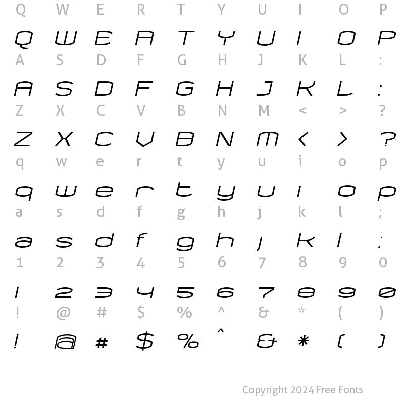 Character Map of Chord Bold Italic