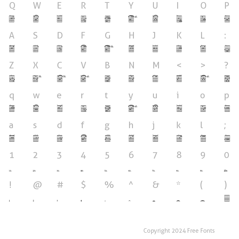 Character Map of Chords Regular