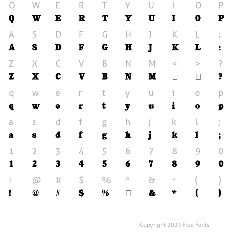 Character Map of Chorea Display SSi Black