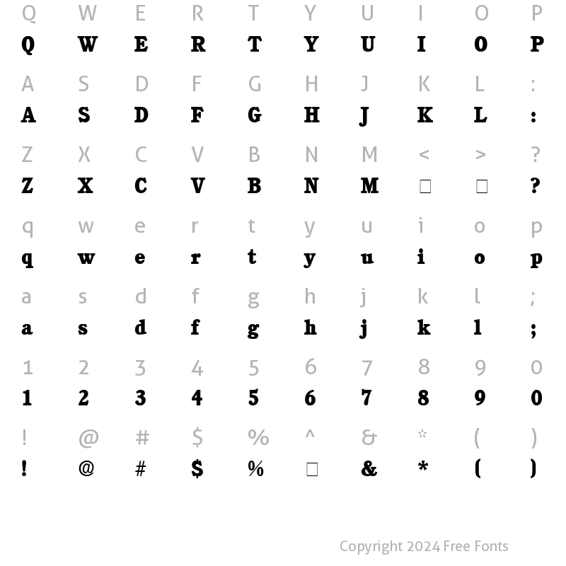 Character Map of Chorea Display SSi Regular