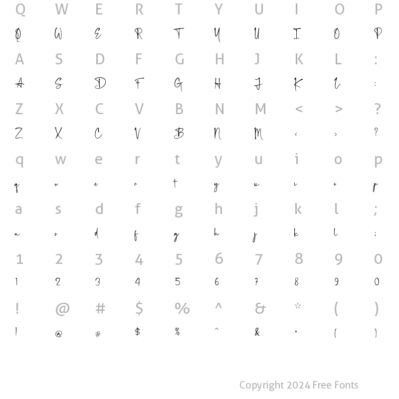 Character Map of Chorettan Regular