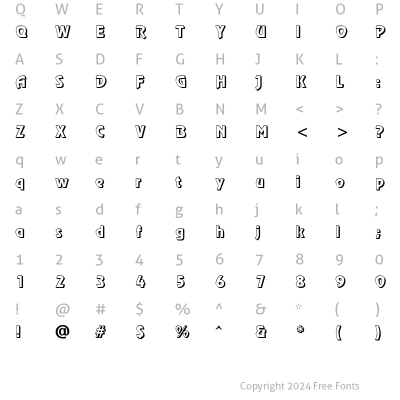 Character Map of Chorus Line Shadow SSi Regular