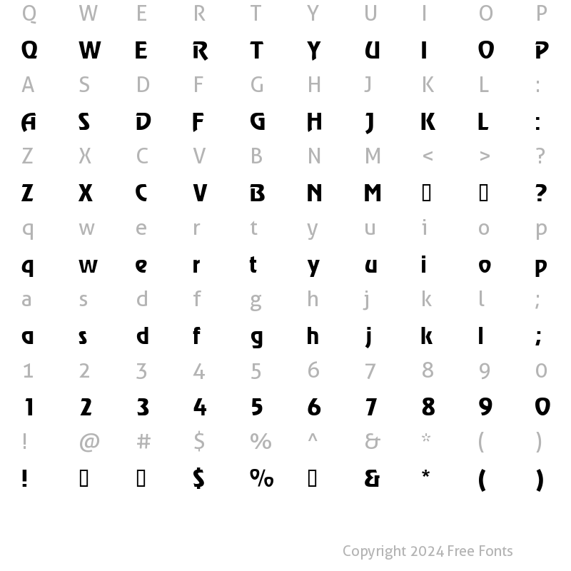 Character Map of ChorusLineSSi Regular