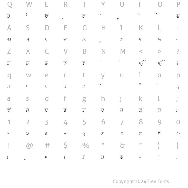 Character Map of Choti 3 Light Light