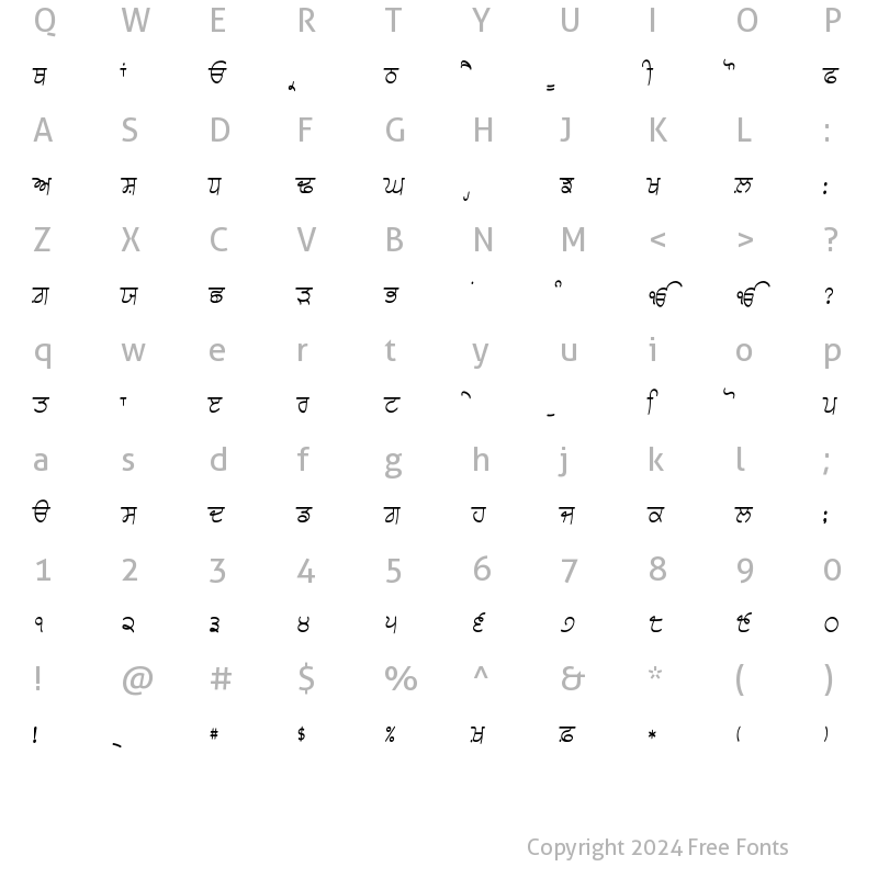 Character Map of Choti 7 Bold Bold