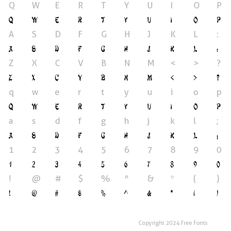 Character Map of ChowMeinNarrow Regular