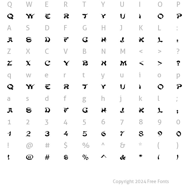 Character Map of ChowMeinWide Regular