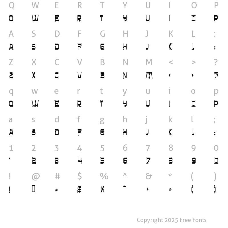 Character Map of CHR32 Regular