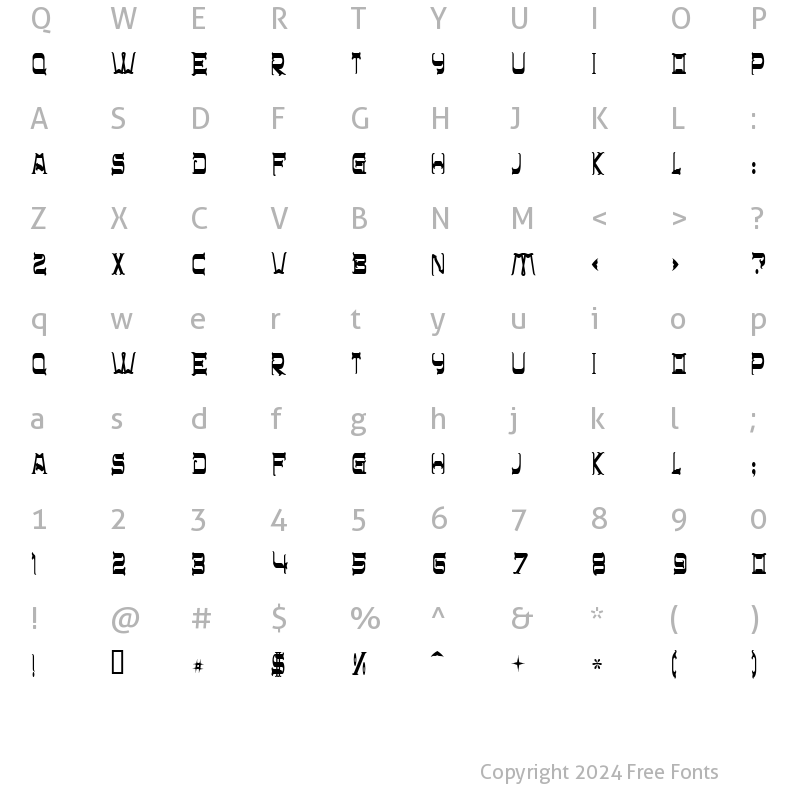 Character Map of CHR$(32) Regular