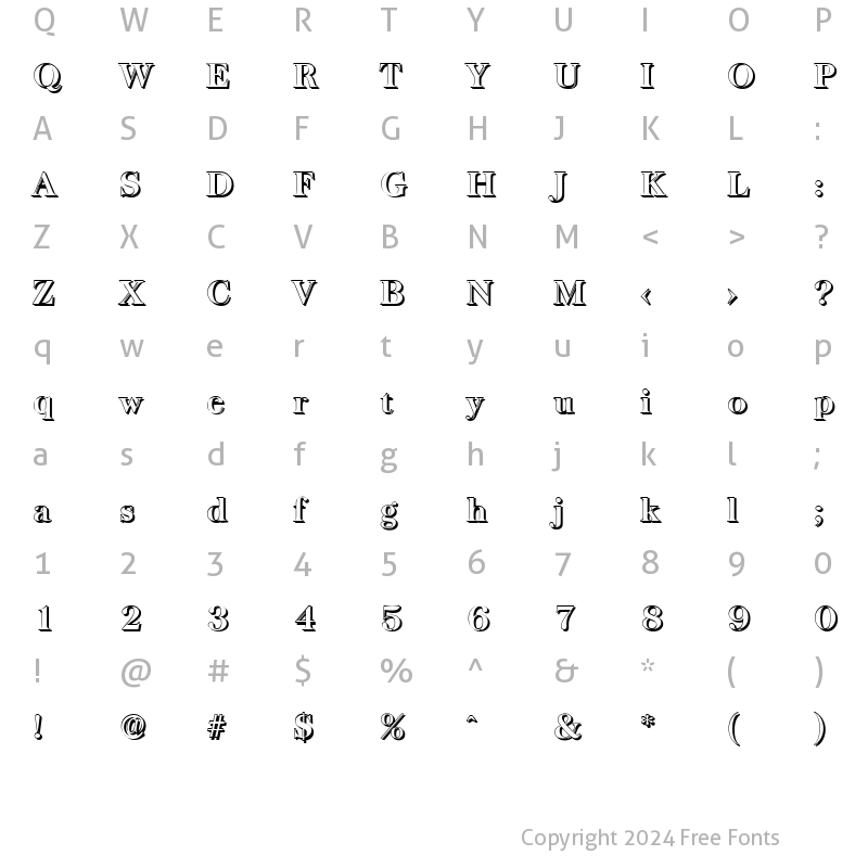 Character Map of ChrisBeckerShadow Bold