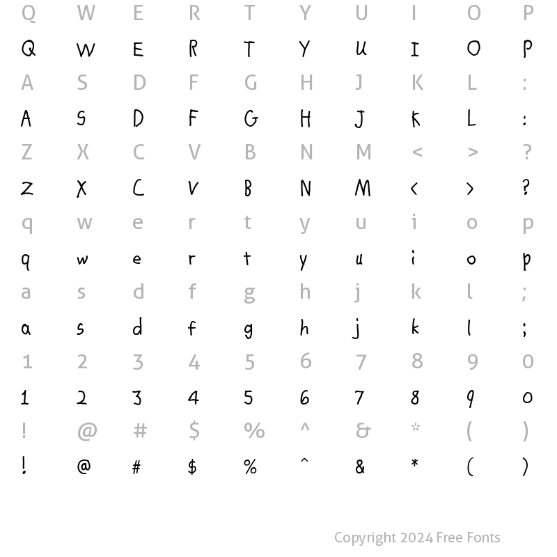 Character Map of ChrisHmk Regular