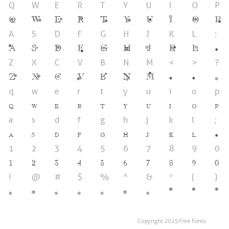 Character Map of Christ_mas Normal