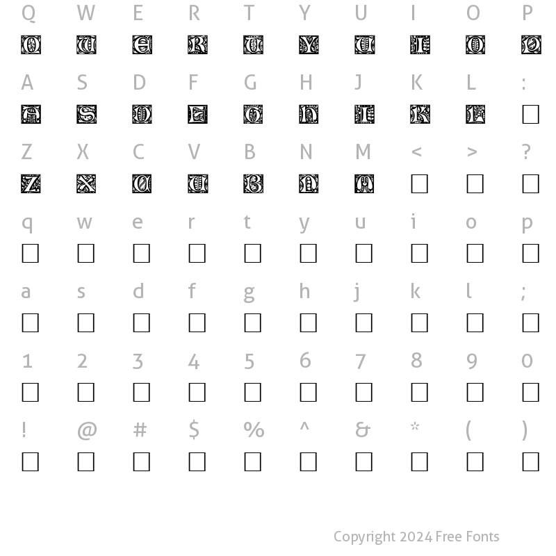 Character Map of ChristensenCaps Regular