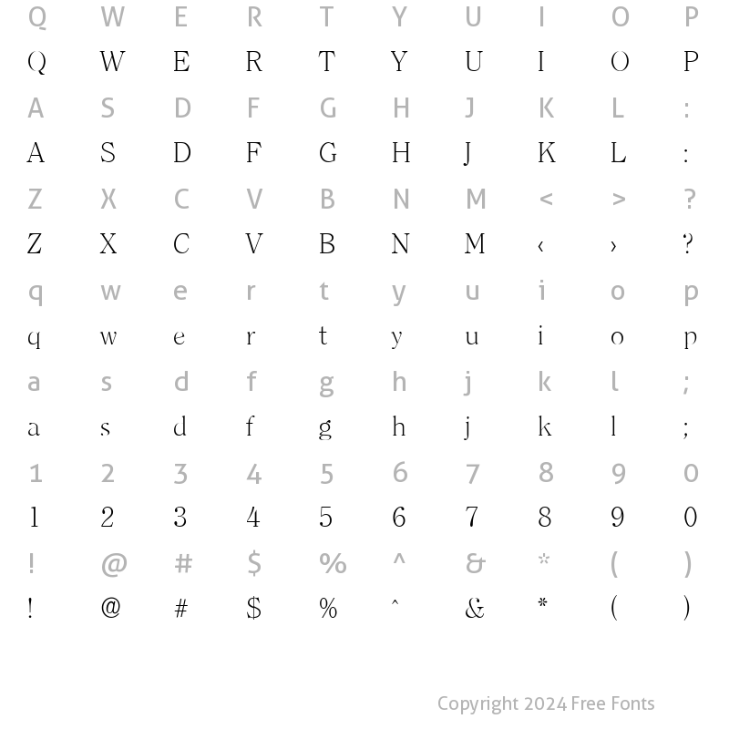 Character Map of ChristianBecker-ExtraLight Regular