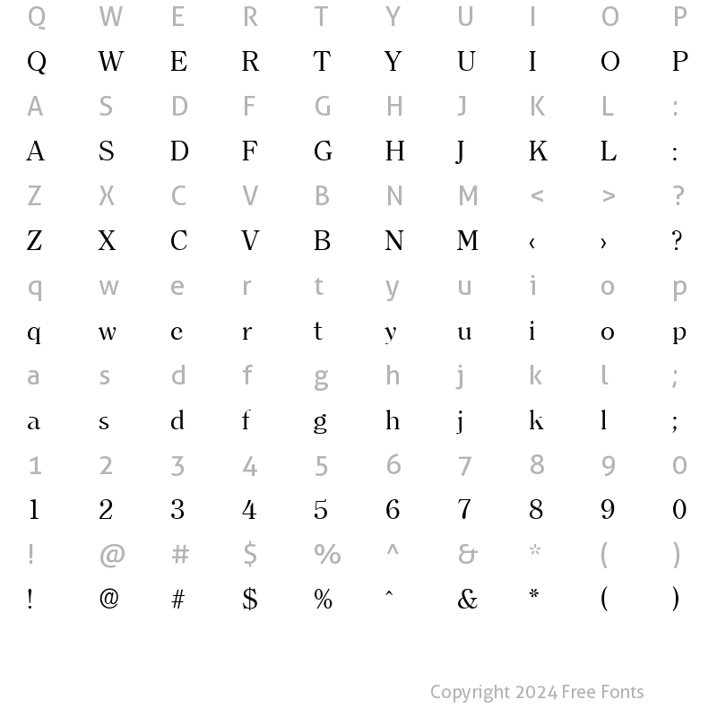 Character Map of ChristianBecker Regular